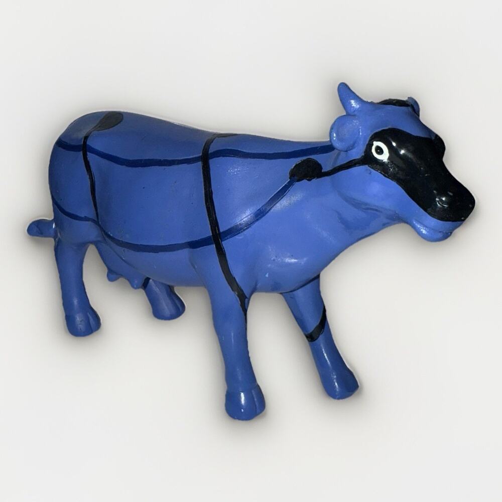 K's Collection Blue & Black Hand Painted Decorative Cow Collectible Figurine